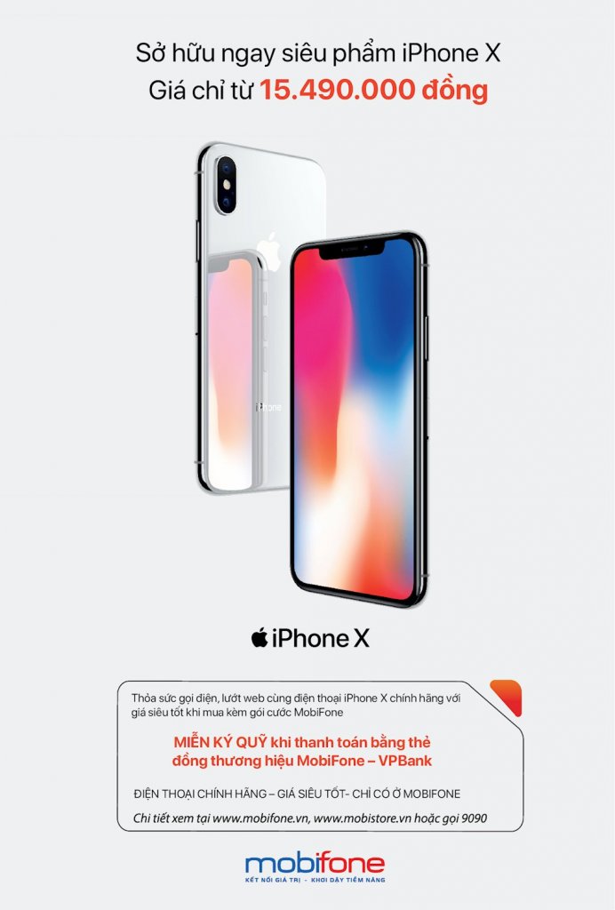 iphone x giá sốc của mobifone