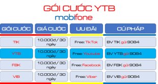 Nhanh tay đăng ký gói cước YTB Mobifone giải trí liên tục 30 ngày với YouTube