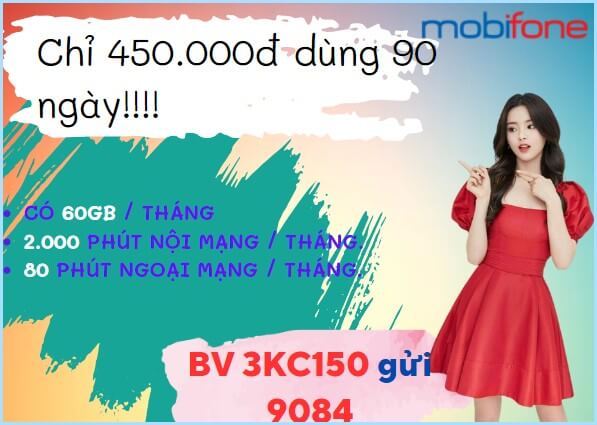 Tham gia gói cước 3KC150 MobiFone nhận ưu đãi data+thoại cực lớn sử dụng trong 3 tháng