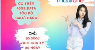 Nhanh tay đăng ký gói cước PT90 Mobifone chỉ 90K nhận 45GB dùng 30 ngày