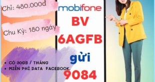 Đăng ký gói cước 6AGFB Mobifone nhận 180GB data và tiện ích