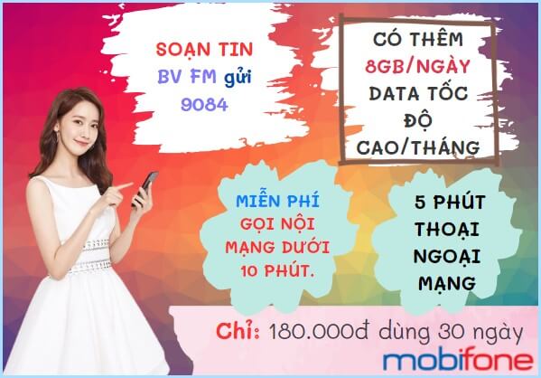 Đăng ký gói cước FM Mobifone nhận 8GB data, gọi thả ga 