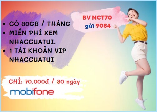 Cách đăng ký gói cước NCT70 Mobifone nhận 30GB- free data nghe NhacCuaTui suốt cả tháng