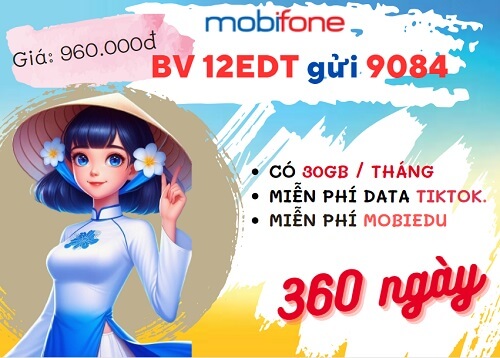 Đăng ký gói cước 12EDT Mobifone nhận 360GB data và tiện ích miễn phí