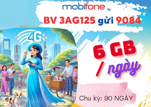 Đăng ký gói cước 3AG125 Mobifone nhận ưu đãi 540GB data kèm tài khoản mobiAgri