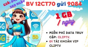 Đăng ký gói cước 12CT70 Mobifone có 1GB mỗi ngày, dùng 1 năm với ClipTV