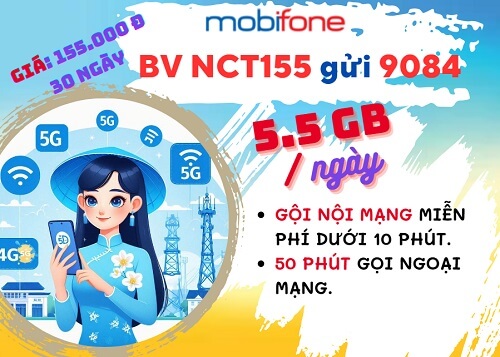 Đăng ký gói cước NCT155 Mobifone chỉ 155k dùng data, gọi thả ga cả tháng