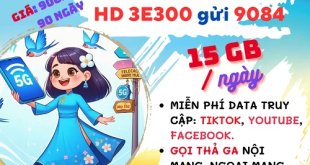 Gói cước 3E300 Mobifone ưu đãi 15GB/tháng, gọi thả ga, dùng 3 tháng